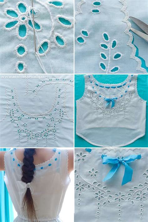 Hand Embroidered Edwardian Eyelet Lace Camisole Sew Historically