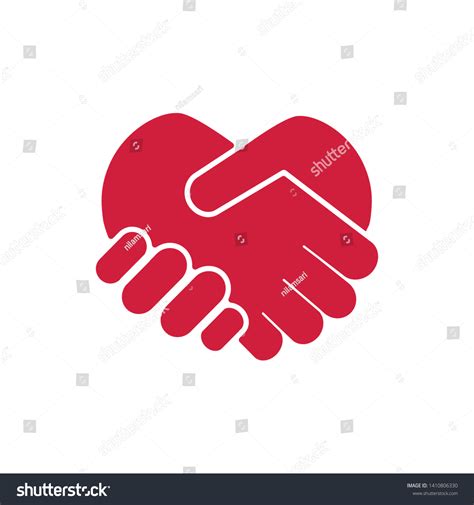 Handshake Heart Icon Vector Illustration Royalty Free Stock Vector