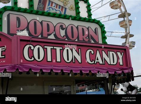 Ferris Wheel And Popcorn Cotton Candy Snack Stand Summer Carnival