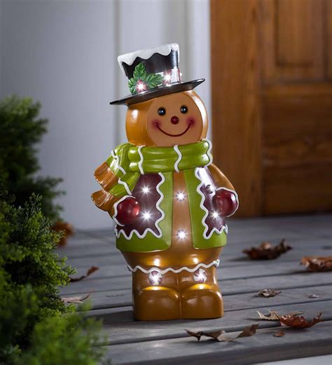 Plow Hearth Lighted Gingerbread Boy Shorty Statue Reviews Wayfair