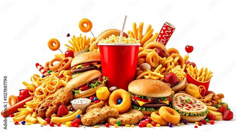 consuming junk food  fried foods hamburgers soft drinks leading