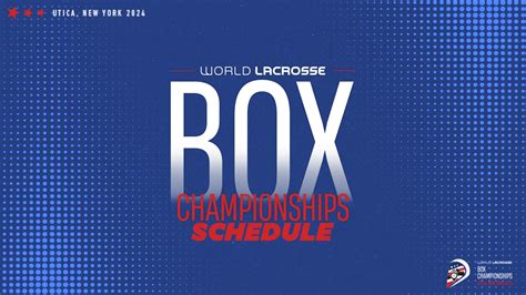 Schedule Announced For 2024 World Lacrosse Box Championships World