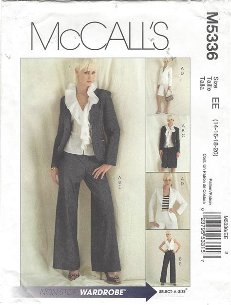 Oop Mccalls Sewing Pattern M Womens Lined Jacket Ruffled Etsy