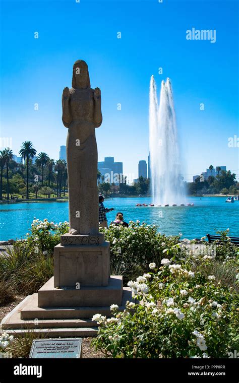 Lady of the Lake statue in Echo Park, Los Angeles, California Stock Photo - Alamy