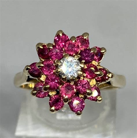 No Reserve Vintage Ruby And Diamond 9 Kt Yellow Gold Catawiki