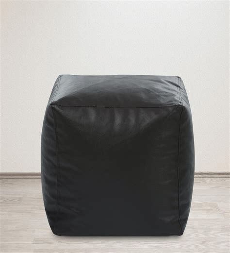 Buy XXXL Size Square Bean Bag Pouffe With Beans In Black Colour Online