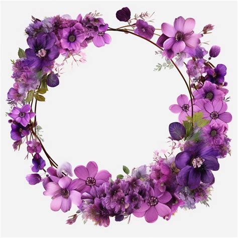 Premium Photo Purple Flowers In A Circle