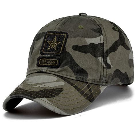 Military Streetwear Us Army Logo Camo Print Baseball Cap Hats For Men