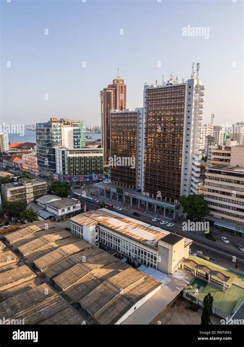 Architecture In Downtown Of Dar Es Salaam Tanzania East Africa In The Evening At Sunset