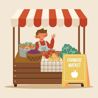 Free Vector | Flat farmers market illustration