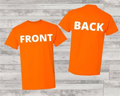 Front And Back Orange T Shirt Mockup Orange T Shirt Mockup Digital