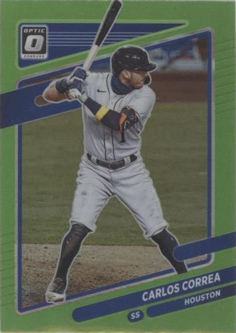 2021 Panini Donruss Optic Lime Green Prizm 110 Carlos Correa For