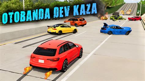 OTOBANDA GAZLAMA KAZALARI AUDİ RS 4 BeamNG drive YouTube