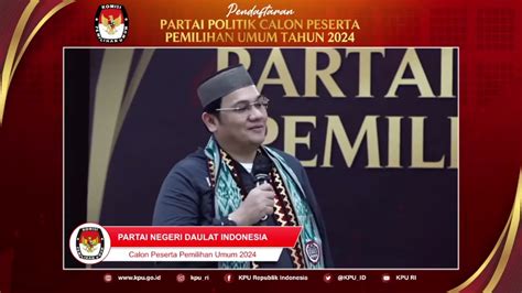 Partai Negeri Daulat Indonesia Pandai Sambutan Pendaftaran Partai