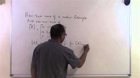 Chapter 04 09 Lesson Row Sum Norm Of A Matrix Example Youtube