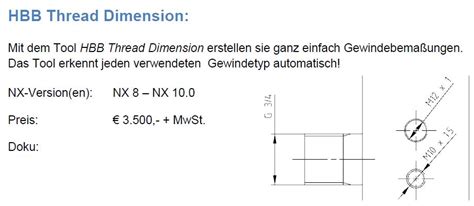 Gewindebema Ung In Einer Zeichnung Erstellen Siemens Digital