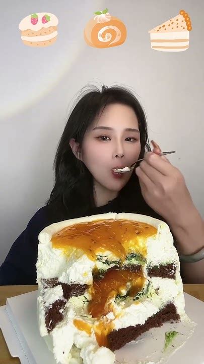 Asmr🍰eating Yellow Cream Cake🍰 Soft And Waxy Sound 크림丨먹방丨mukbang丨satisfying丨eatingsh Youtube