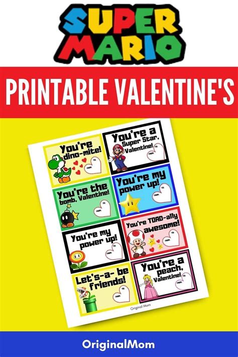 Cute Super Mario Free Printable Valentines These Are So Cute And My