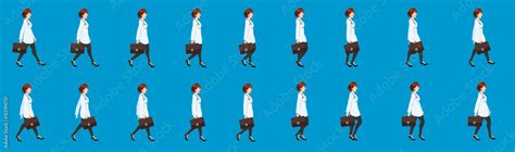 Business girl walk cycle animation sprite sheet, Women walk cycle ...