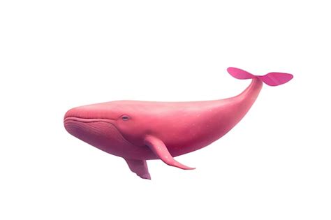 Premium Photo Pink Whale Isolated On White Background Generative Ai