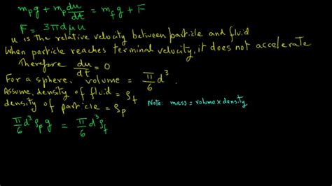 Terminal Velocity Stokes Equation Derivation YouTube