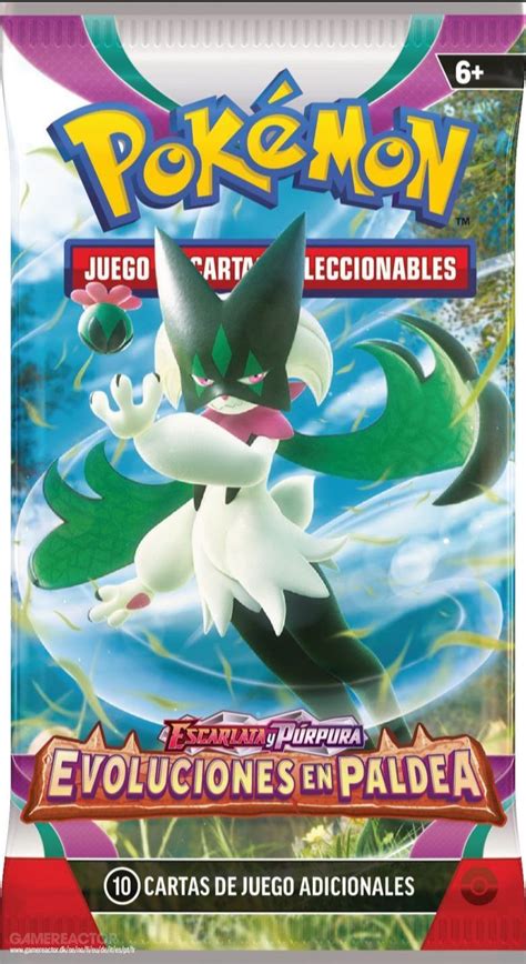 Sobre de cartas de Pokémon TCG Escarlata y Púrpura Evoluciones de