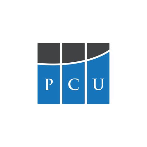 Pcu Letter Logo Design On White Background Pcu Creative Initials