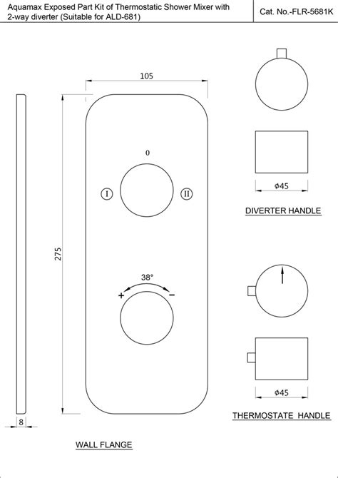 Florentine Aquamax Exposed Part Kit Of Thermostatic Shower Mixer