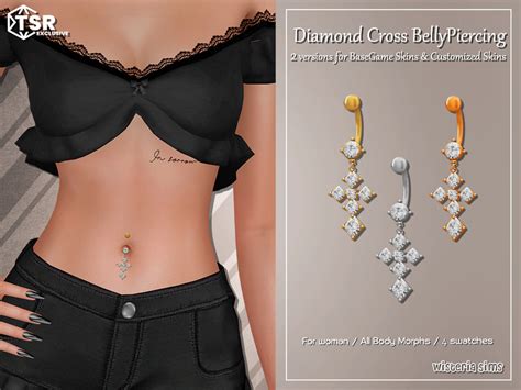 The Sims Resource Wisteria Diamond Cross BellyPiercing A For