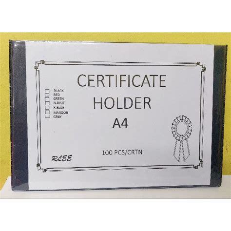 A4 Size Certificate Document Holder Size8 14 X 11 X 34 Inches For