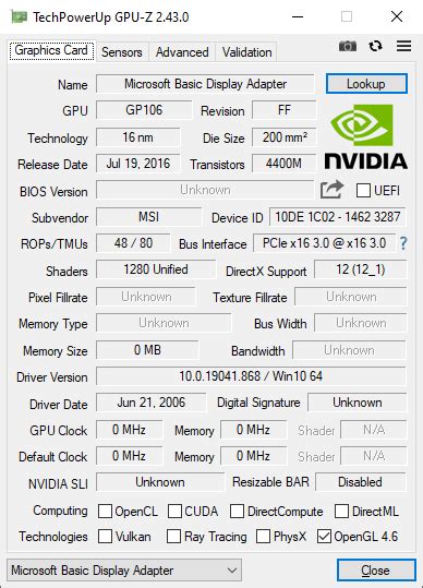 Windows 10 Does Not Install GTX 1060 Video Card Driver Super User