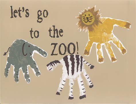 Momma Mabe Zoo Art Zoo Crafts Handprint Art Hand Print Animals