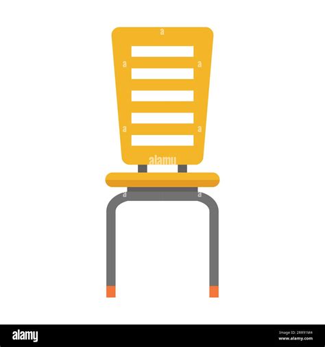 Front View Of Yellow Kitchen Chair With Back Flat Vector Icon Stock Vector Image And Art Alamy