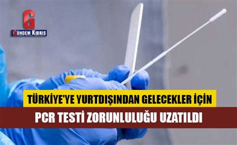 T Rkiye Ye Yurtd Ndan Gelecekler I In Pcr Testi Zorunlulu U Uzat Ld