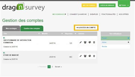 Logiciel De Questionnaire En Ligne La Supervision De Comptes Drag N