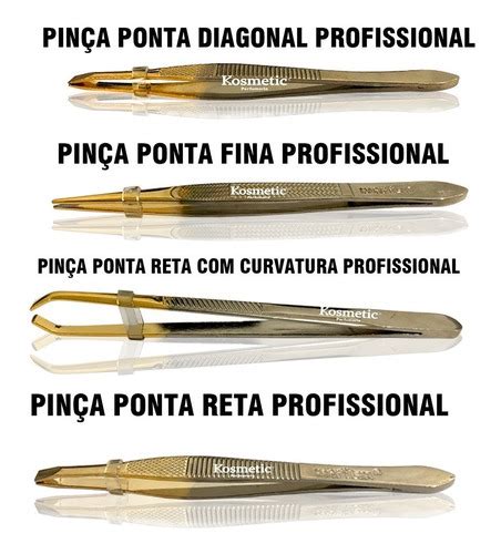 Kit 04 Pinças Profissionais Designer Sobrancelhas Macrilan Mercadolivre