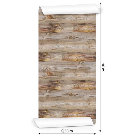 Tapéta Vízszintes fa deszkák Méret 53cm x 10m Vlies Kreatív dekoráció