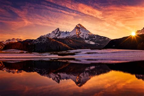 Sunset in the alps – free photo on Barnimages