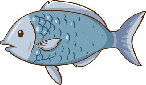 Estilo De Dibujos Animados De Pescado Aislado Vector En Vecteezy