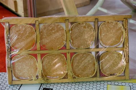 Premium Photo Fresh Honey In The Sealed Comb Frame