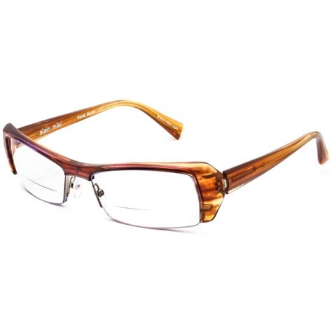 Alain Mikli Womens Eyeglasses A0637 12 Brown Half Ri Gem