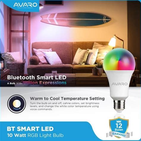 Jual Avaro Smart Led Bulb W Bluetooth Lampu Bohlam Rgb Shopee Indonesia