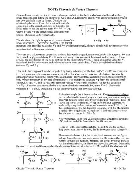 Thevenin And Norton Theorem Solved Problems Pdf