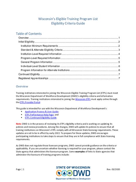 Fillable Online Dwd Wi Academic Standards For Initial Eligibility