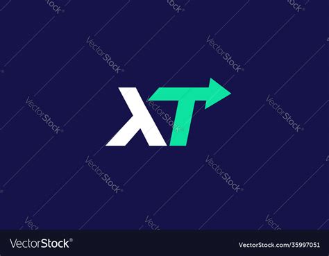 Xt Logo Design Letter With Modern Royalty Free Vector Image