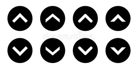 Swipe Up Down Button Icon Vector In Black Circle Stock Vector Illustration Of Sign Touch