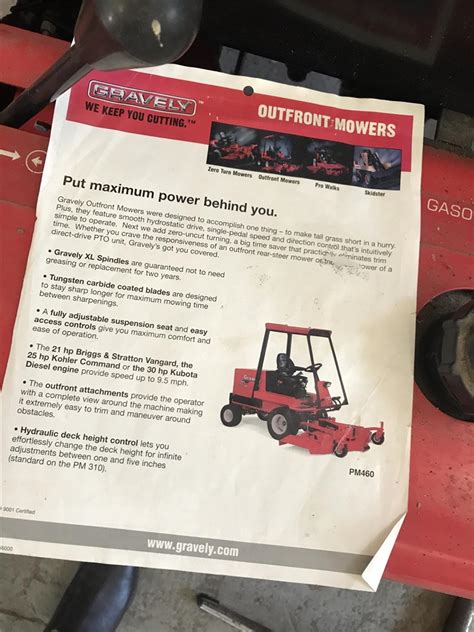 Gravely Promaster 350 Ride On Mower Twin Petrol Water Cooled Motor