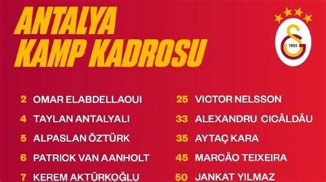 Galatasaray N Antalya Kamp Kadrosu Belli Oldu Gomis In Payla M Ses