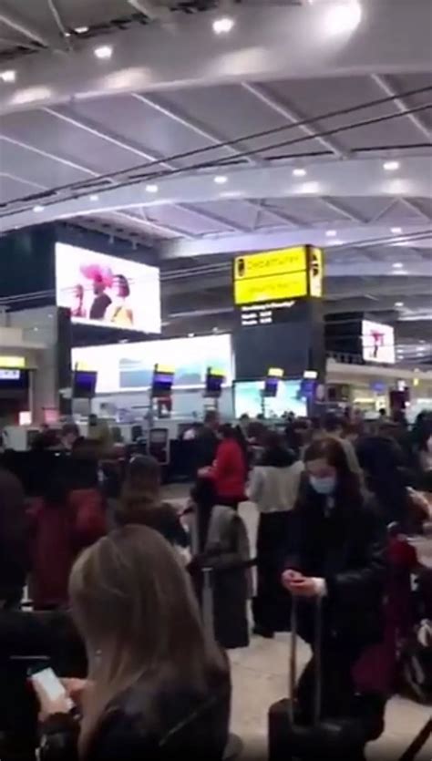 Chaotic scenes as hundreds of passengers stranded at Heathrow after