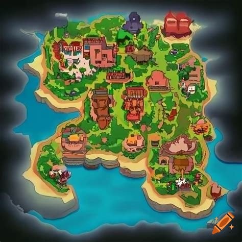 Map Of A Pokemon Region On Craiyon